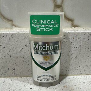 Brand New Mitchum Smart Solid Clinical Performance Unscented Deodorant, 2.5 OZ